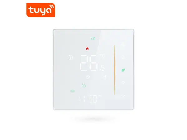 digitalni programovatelny pokojovy inteligentni termostat 006gcw pro ovladani plynoveho kotle nebo bojleru tuya  bily