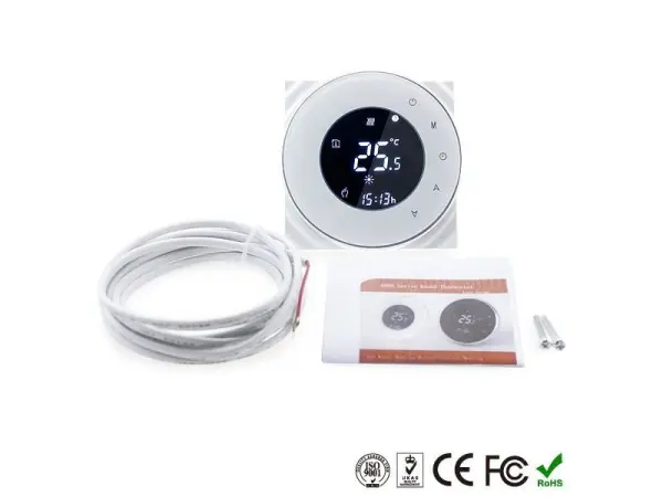 digitalni pokojovy termostat pst-6000-wifi system pro plynovy kotel a boiler tuya  bily