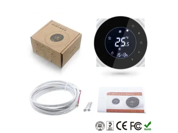 digitalni pokojovy termostat pst-6000-wifi system pro plynovy kotel a boiler tuya cerny