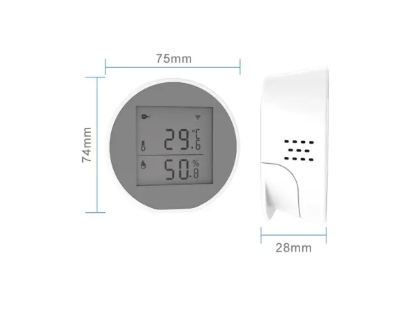 tuya smart wifi senzor teploty a vlhkosti s moznosti instalace na stul nebo zed - model pst-wsd400h