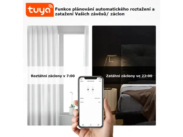 bluetooth pohon zavesu, zaclon tuya smart