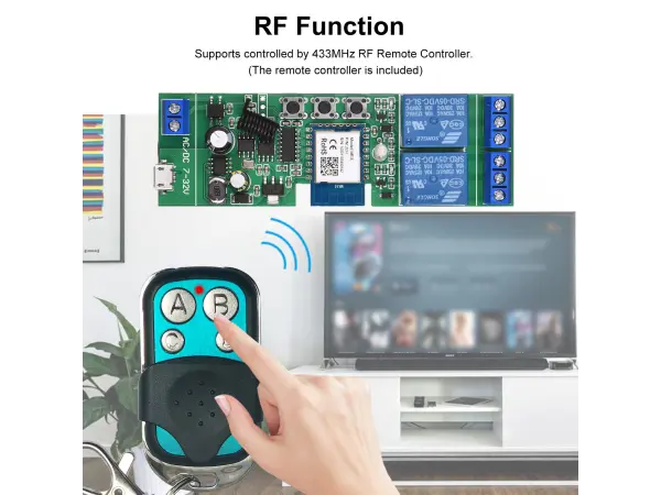 tuya smart 2kanalovy spinac wi-fi+rf 433mhz prijimac 7-32v pst-tywr-2ch+rf