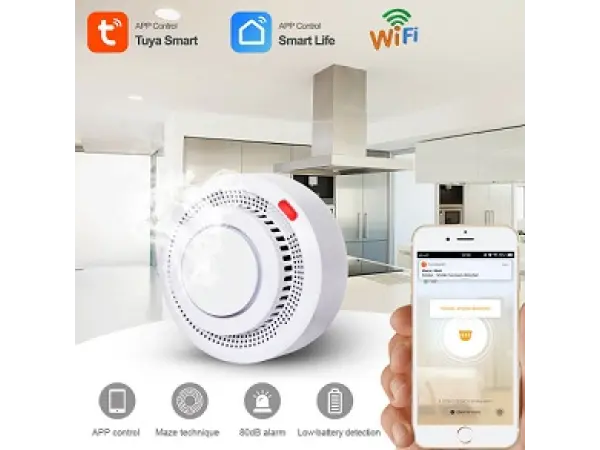 bezdratovy wi-fi detektor koure tuya pst-yg400a pro android/ios