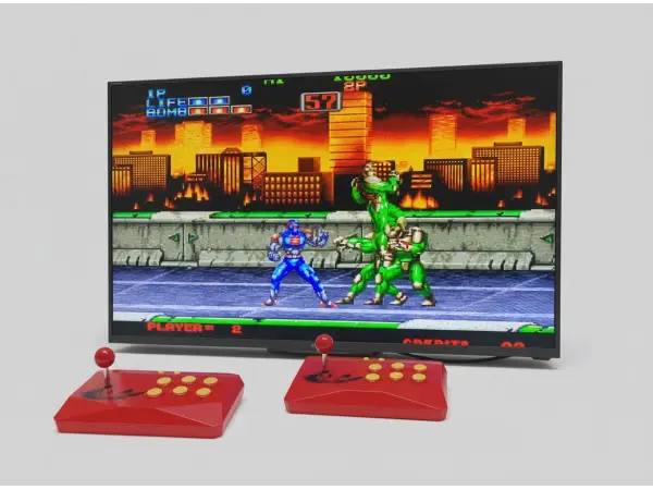 32bit hd retro video tv herni konzole bezdratovy 2,4g arkadovy herni automat - 1744 her