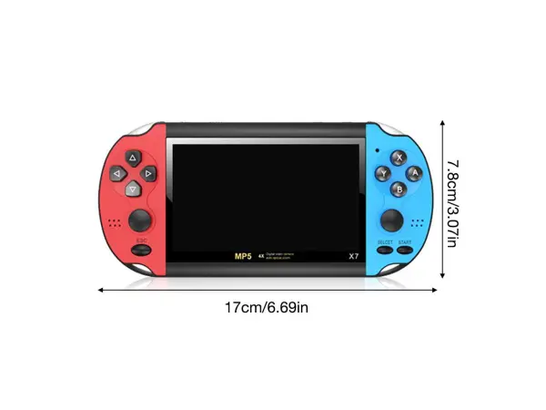 prenosna herni konzole x7 plus 5.1 lcd, 8gb, 10 000 vestavenych her, cervena