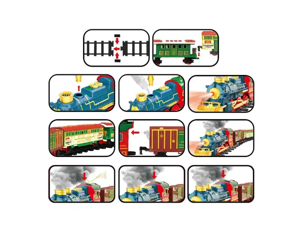 vanocni vlacek s parou a zvukem 699-98a (nabijeci baterie)