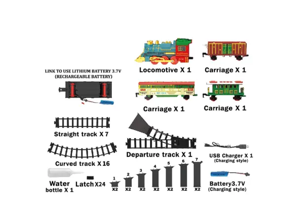 vanocni vlacek s parou a zvukem 699-98a (nabijeci baterie)