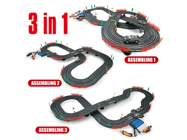 detska autodraha top turbo a51-7b rally 3v1, delka 486 cm