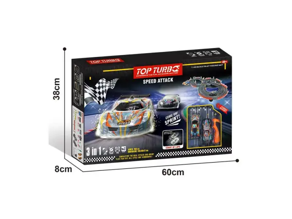 detska autodraha top turbo a51-7b rally 3v1, delka 486 cm