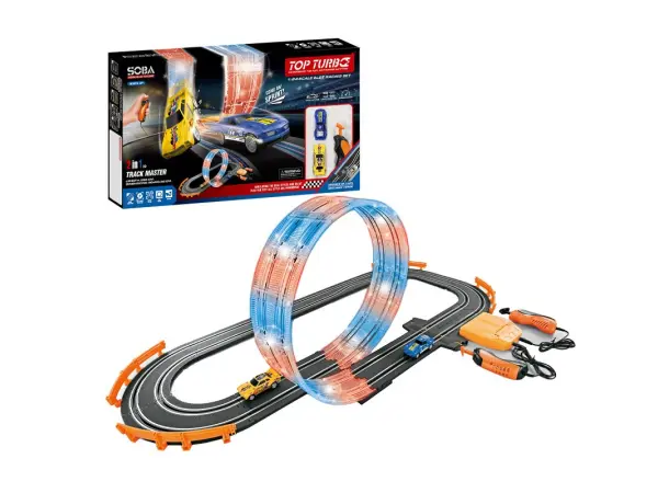 detska autodraha top turbo a65-1b se svetelnym lopingem (1:43) 2v1, delka 295 cm