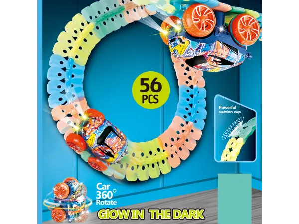 detska svitici autodraha a988, 56 ks dilku s led autickem