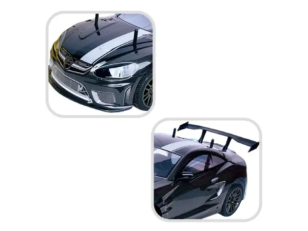 rc model j601-8 luxusniho sportovniho vozu 1:10 s vysokou rychlosti - cerny