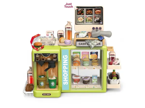 detska pokladna / kavarna 3v1 (1101-1) s dotykovym displejem, skenerem | interaktivni hraci set