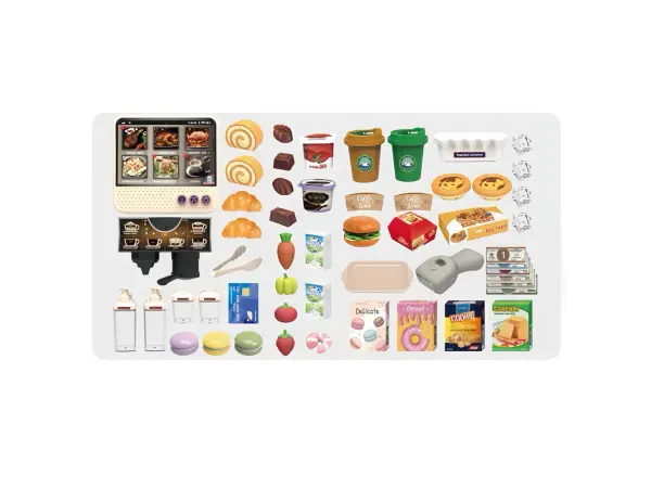 detska pokladna / kavarna 3v1 (1101-1) s dotykovym displejem, skenerem | interaktivni hraci set