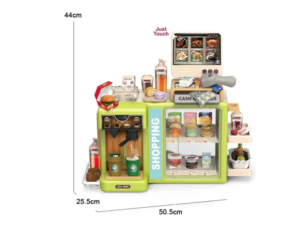 detska pokladna / kavarna 3v1 (1101-1) s dotykovym displejem, skenerem | interaktivni hraci set