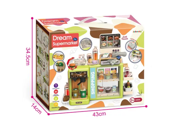 detska pokladna / kavarna 3v1 (1101-1) s dotykovym displejem, skenerem | interaktivni hraci set