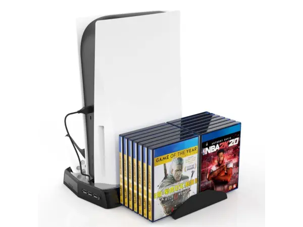 vertikalni stojan 5v1 a dobijeci stanice p5-010-2 pro playstation 5 (ps5)