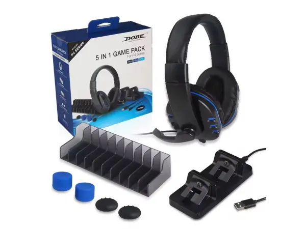 ps4 multifunkcni stojan 5v1 pro ps4/slim/pro s drzakem her, sluchatka a nabijeckou