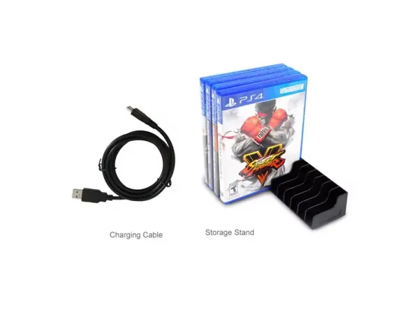 ps4 multifunkcni stojan 5v1 pro ps4/slim/pro s drzakem her, sluchatka a nabijeckou