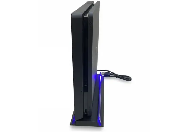 ps4 vertikalni stojan p4-fat049 s usb hub 3x, podsviceny - cerny (ps4)