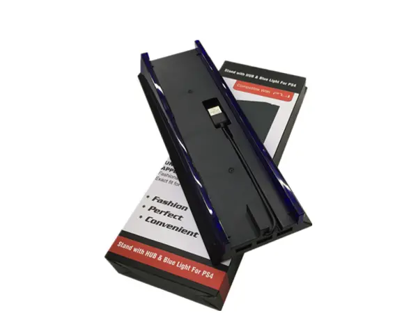 ps4 vertikalni stojan p4-fat049 s usb hub 3x, podsviceny - cerny (ps4)