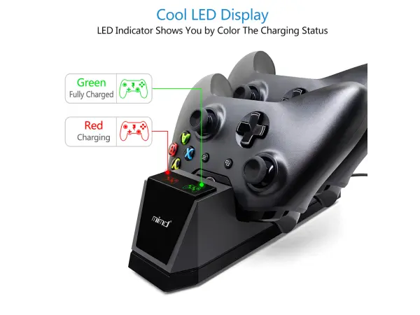 xone nabijeci stanice m xone  imd-428 pro 2 ovladace + 2x baterie pro xbox one - black