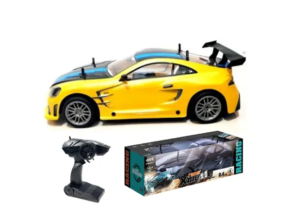 rc model j601-8 luxusniho sportovniho vozu 1:10 s vysokou rychlosti - zlute