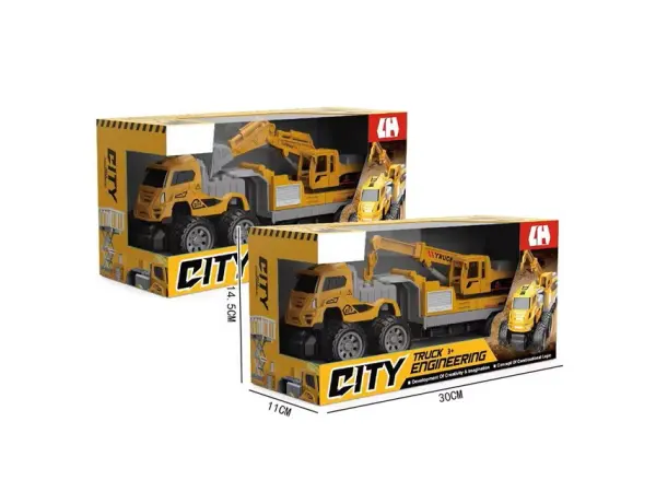 stavebni truck s jerabem 2v1 | hracka city engineering, delka baleni cca 27 cm
