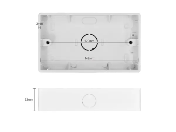 sran montazni krabice nastenna pro dvojzasuvku 146*86*32mm