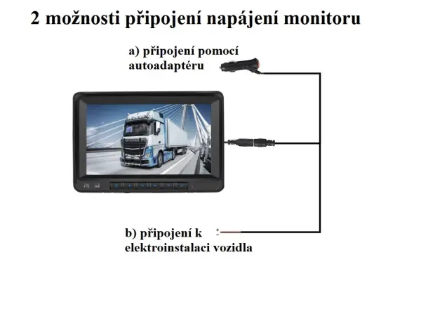 wifi parkovaci set truck a3485 ips monitor 7" se solarni bezdratovou kamerou s magnetem