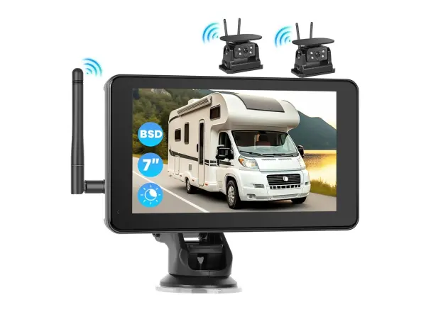 wifi parkovaci set truck a3999, dotykovy lcd 7" splitscreen, 2x solarni kamera s magnetem