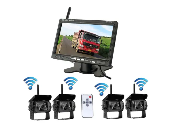 wifi parkovaci set truck c0054, 4x 18led kamera s lcd 7" monitorem