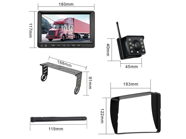 wifi parkovaci set truck z2091 2 wifi kamery + 7" lcd split, wifi dosah az 50m