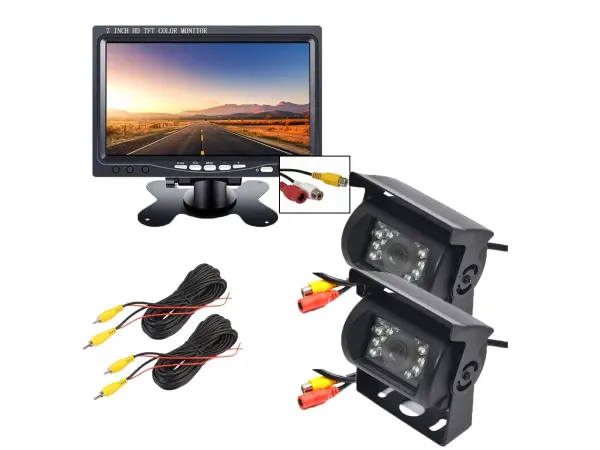 parkovaci system truck, 2ks r0030p 18ir led av cinch kamery s 7" lcd displejem na palubku