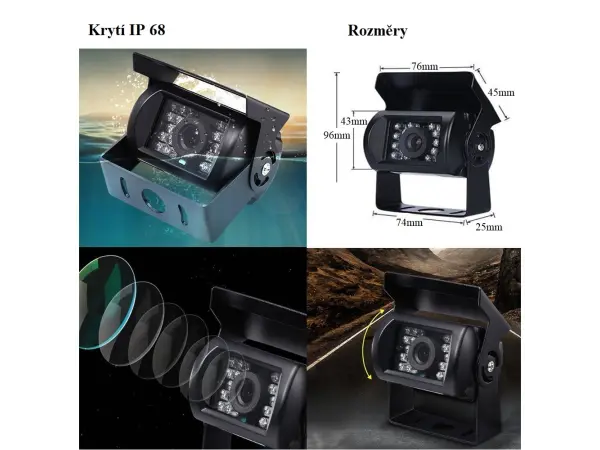 wifi parkovaci set truck se 4 kamerami k0163 + 9" lcd monitor