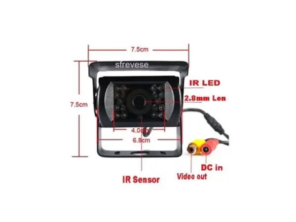 parkovaci system truck, r0030p 18ir led av cinch kamera s 7" lcd displejem na palubku