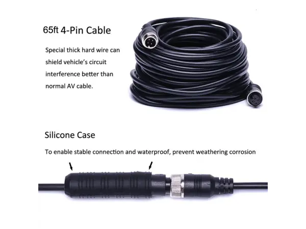 parkovaci system truck k0203-ahd,18ir led kamera s 7" lcd displejem na palubku 20m 4pin kabel