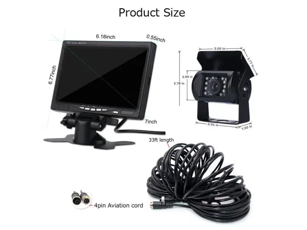 parkovaci system truck l0210, 2x18ir led cctv kamera s 7" lcd split displejem