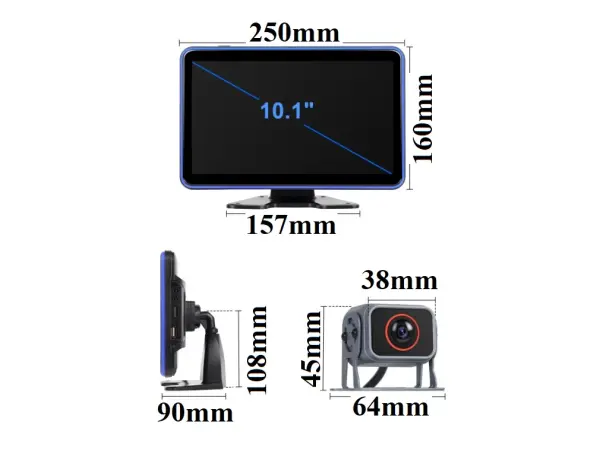 parkovaci set truck a3696, 10,1" hd displej + 5x parkovaci kamera