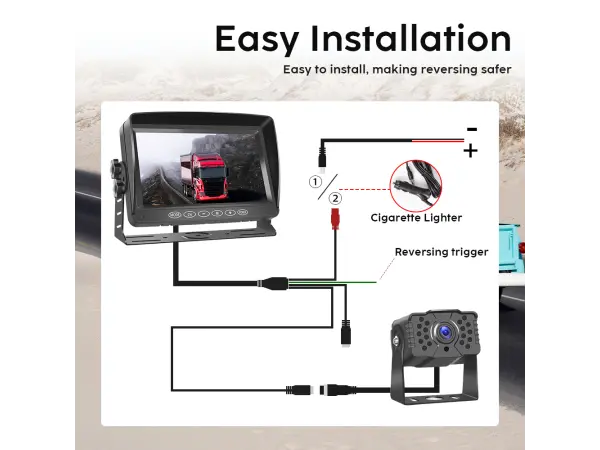 parkovaci set truck a3002-ahd, 7" hd display s jednou zadni kamerou