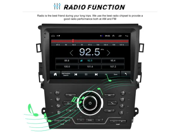 autoradio 9" a2951 android 9,1 - podpora bt gps wifi pro ford/mondeo 2013-2018