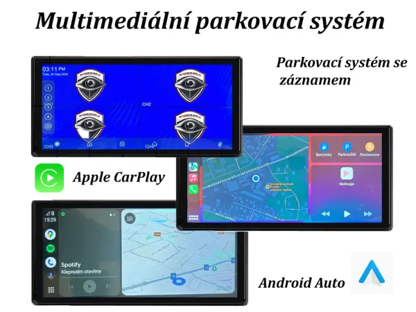 parkovaci set truck a3374, 10,36" hd displej + 4x zadni kamera pro android auto