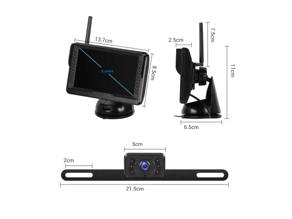 wifi parkovaci set a3507, 5" hd display s jednou zadni kamerou