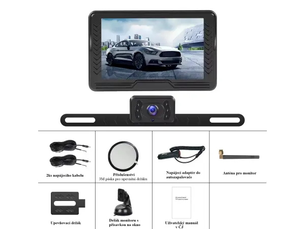 wifi parkovaci set a3507, 5" hd display s jednou zadni kamerou