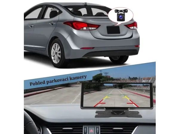 parkovaci set a3073, 9,3" hd mutimedialni displej s predni kamerou + 1x zadni kamera - android auto/carplay