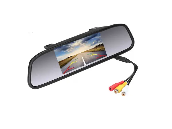 parkovaci set lcd 4,3" ve zpetnem zrcatku + kamera v podlozce pro spz s led prisvitem