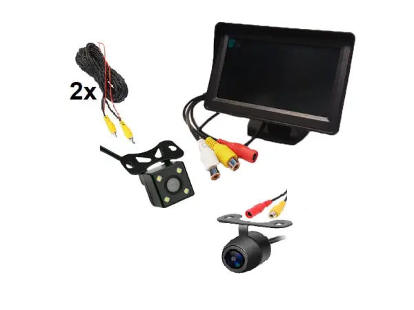 parkovaci set lcd 4,3" + kamera 4 led + predni kamera