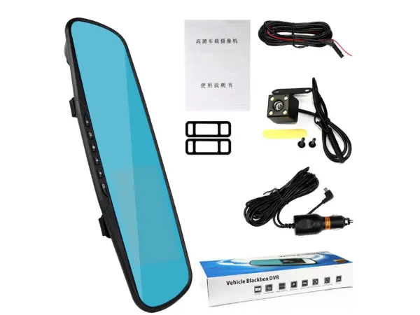 parkovaci kamera s lcd ve zpetnem zrcatku k0074a2 s fullhd 1080p predni kamerou