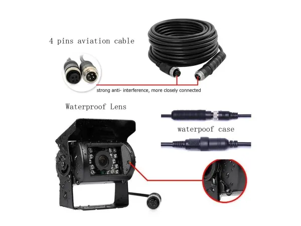 analogova kamera ( zadni ) 12/24v truck 4pin k0069a zadni pohled