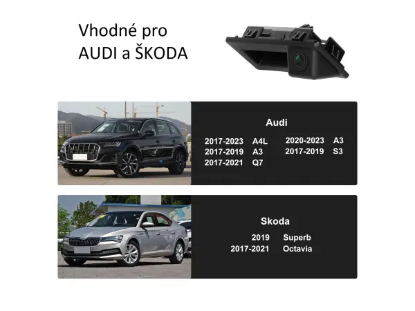 parkovaci kamera a3441 ahd/cvbs cinch av pro volkswagen, skoda, audi, 2017-2021